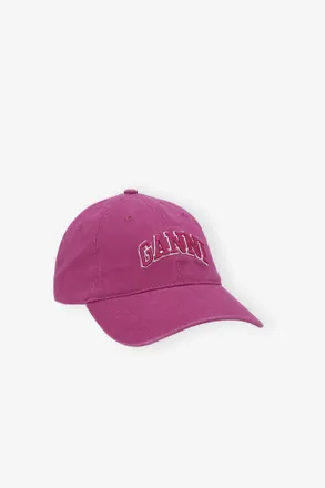 Ganni Purple Canvas Cap