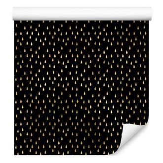 OEM Carta Da Parati Tropicale Nera E Oro Per Soggiorno E Camera Da Letto 50x1000 Cm