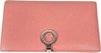 Bulgari Pre-owned Vintage Lange Portemonnee (bi-fold) - Dames - Vintage Accessoires - Roze - ONE Size - Leer - Vintage