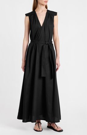 Santorelli Niu Cap Sleeve Maxi Dress in Black at Nordstrom, Size X-Small