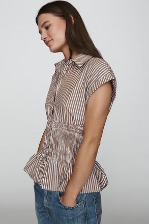 Maeve 100% Cotton Smocked Blouse