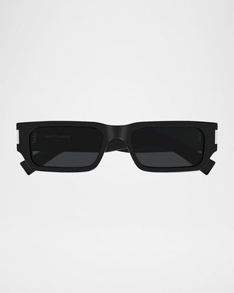 Saint Laurent Men & apos;s SL 660 Acetate Rectangle Sunglasses