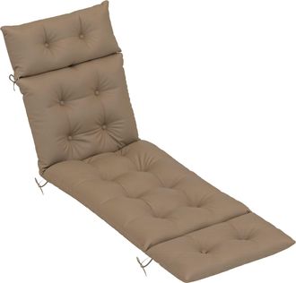 OUTSUNNY Sun Lounger Cushion Only - Garden Lounge Chair Cushion - Khaki | TJ Hughes