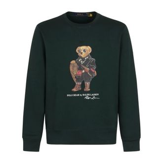 Polo Ralph Lauren Sweatshirts, male, Green, XS, Holiday Bear Sweatshirt
