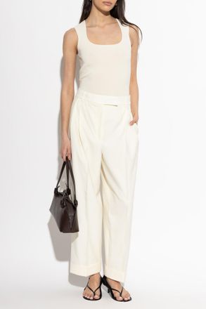 R&oacute;he Pleated Trousers, Womens, Cream
