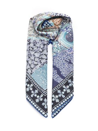 Ferragamo Silk Scarf Scarves And Foulards Blu-Donna