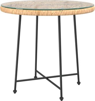vidaXL Mesa De Comedor De Vidrio Templado Y Acero &Oslash;80 Cm Vidaxl