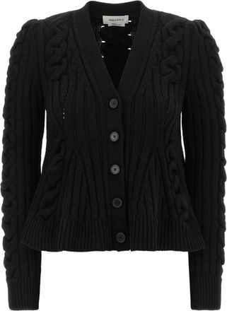 Alexander McQueen Black V-Neck Knit Cardigan