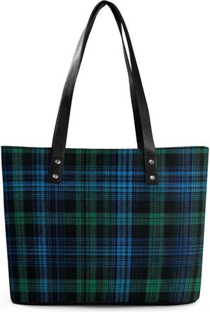 Generic Scottish Tartan Tote Bags for Women Cute Shoulder Purses Handbags