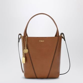 Chlo&eacute; Small Spin brown leather tote bag