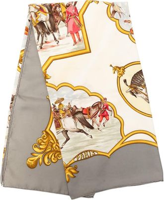 Herm&egrave;s Pre-owned Hermes Les Chevaux des Moghols Silk Scarf 90 Ladies FXWQ1M4CFMNLC7CA