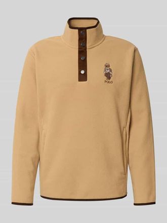 Polo Ralph Lauren Regular Fit Troyer mit Stitching in Camel, Gr&ouml;&szlig;e S