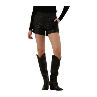 Est'seven Dames, Korte broeken, Zwart, Maat: XS Leer