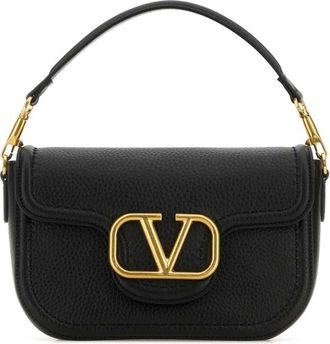 Valentino Garavani Black Leather Alltime Shoulder Bag