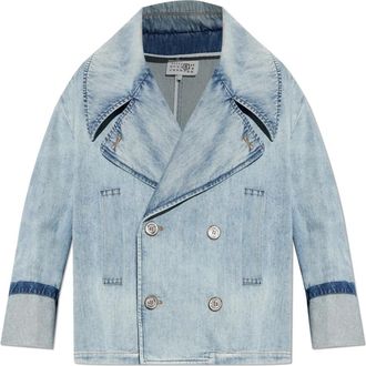 Maison Margiela Double-Breasted Denim Jacket - Dames - Spijkerjassen - Blauw - S - Denim - Jassen