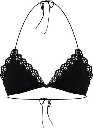 Ulla Johnson Top bikini con bordo in pizzo - Nero