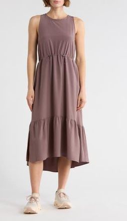 Zella Pursuit Tiered Midi Dress in Grey Plum at Nordstrom Rack, Size X-Large