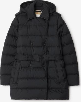 Burberry Short Nylon Hooded Puffer Coat, Size: XS