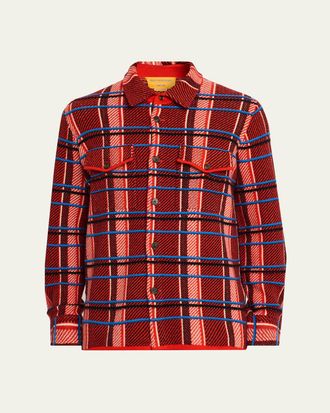 Guest In Residence Mens Windowpane Cashmere Work Shirt