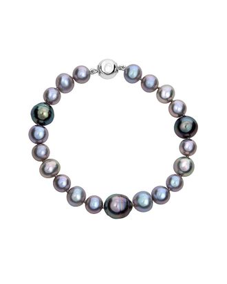 Belpearl Belpearl Silver 11-7Mm Tahitian & Freshwater Pearl Bracelet