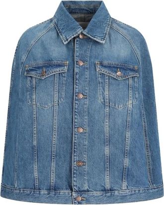 7 For All Mankind Cape Midtown - Dames - Ponchos - Blauw - M - Katoen - Jassen