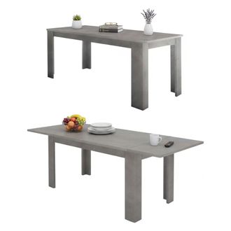 Dmora Mesa Extensible Dkofle, Consola Extensible Hasta 10 Plazas Consola Extensible 100% Made In Italy Cm 140/190x90h75, Slate - Dmora