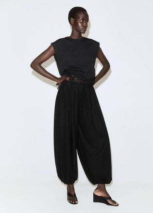 Mango Maglietta cotone ricami traforati nero - Donna - XS - MANGO