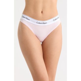 Calvin Klein Icon Cotton Blend Thong in Cradle Pink at Nordstrom, Size Small