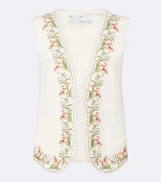 Xu Zhi Embroidered silk and linen vest