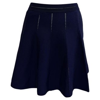 Sandro Sandro A-Line Mini Skirt in Navy Blue Polyamide