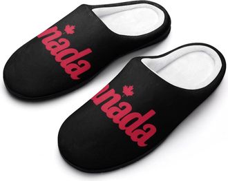 Generic Canada Flag Mens House Slippers Memory Foam Washable Cotton Slip on Home Shoes