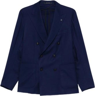 Tagliatore Double-breasted Jacket - Heren - Blazers - Blauw - 2XL - Jassen