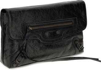 Balenciaga Womens Le City Clutch Lambskin Black Lamb Ovis Aries Clutches