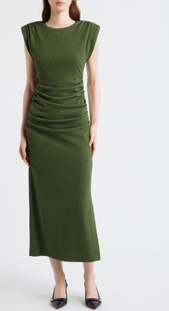 Vince Camuto Cap Sleeve Textured Knit Midi Dress in Loden at Nordstrom, Size 10