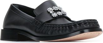 Roger Vivier Womens Viv Moc Strass Loafer 25 Nero Mocassini Loafers