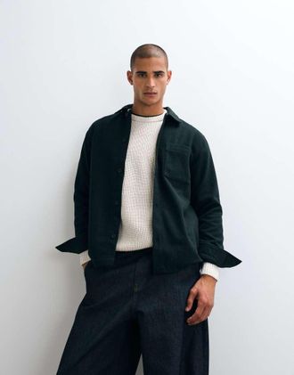 Asos overshirt in lana verde scuro