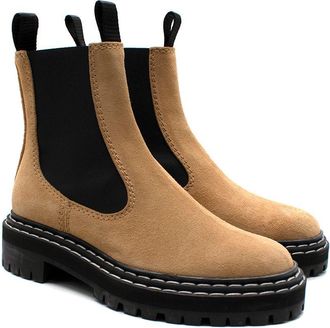 Proenza Schouler Sandy Brown Suede Chelsea Boots Size 37