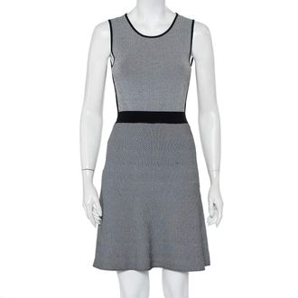 Emporio Armani Monochrome Patterned Knit Skater Dress