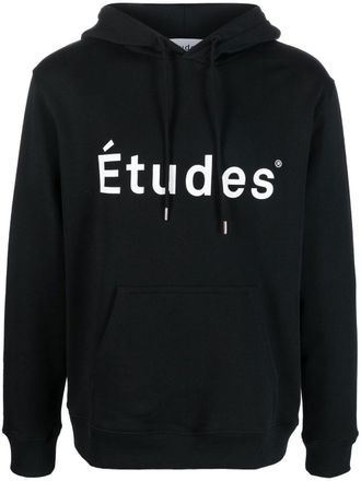Études Studio Klein logo-print cotton hoodie - Black