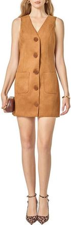 English Factory Faux Suede Vest Minidress in Camel at Nordstrom, Size X-Small