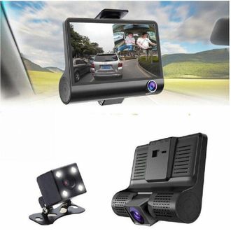 Trade Shop Trade Shop - Telecamera Dvr Per Auto Camper Full Hd 1080p 3 Telecamere Interna Esterna Lcd 4