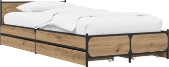 vidaXL Estructura De Cama Con Cabecero Roble Artisan 80 X 200 Cm Vidaxl