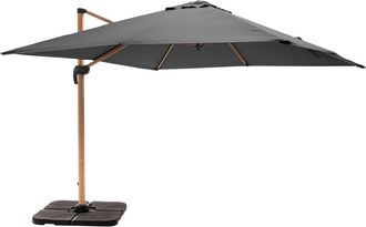 Oviala Parasol de 3x3m y 4 losas para llenar con efecto madera gris