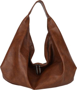 Generic MRKU Slouchy Hobo Bags for Women,Vintage PU Leather Shoulder Bag,Crescent Hobo Tote