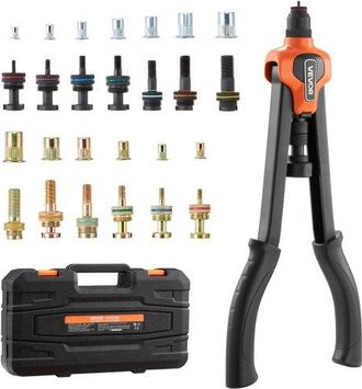 OEM Remachadora Manual De 42 Cm, Kit Completo Para Instalaci&oacute;n Y Reparaci&oacute;n En Casa, Con 13 Mandriles M&eacute;tricos Y Sae, 130 Tuercas Y Estuche De Transporte,