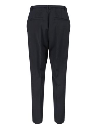 Diesel Leather-Trimmed Tailored Trousers - Black