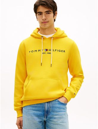 Tommy Hilfiger Mens Embroidered Tommy Logo Hoodie - Yellow - XXXL