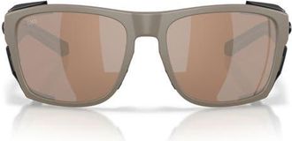 Costa King Tide 6 58mm Polarized Rectangular Sunglasses in Sand /Copper Silver at Nordstrom