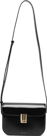 Calvin Klein Tilla leren schoudertas - Dames - Schoudertassen - Zwart - ONE Size - Leer - Tassen