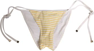 Dolce & Gabbana Womens White Yellow Stripe Tie Side Logo Underwear Polyamide Dress